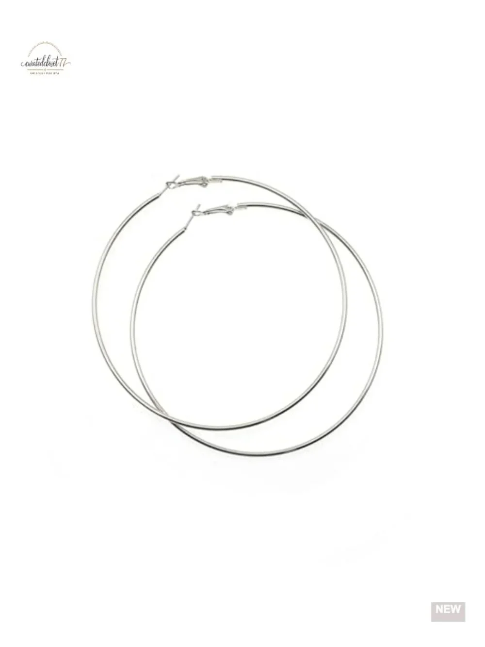 10cm Geometric Thin Hoop Earrings, Nickel-Free Lightweight Statement Earrings